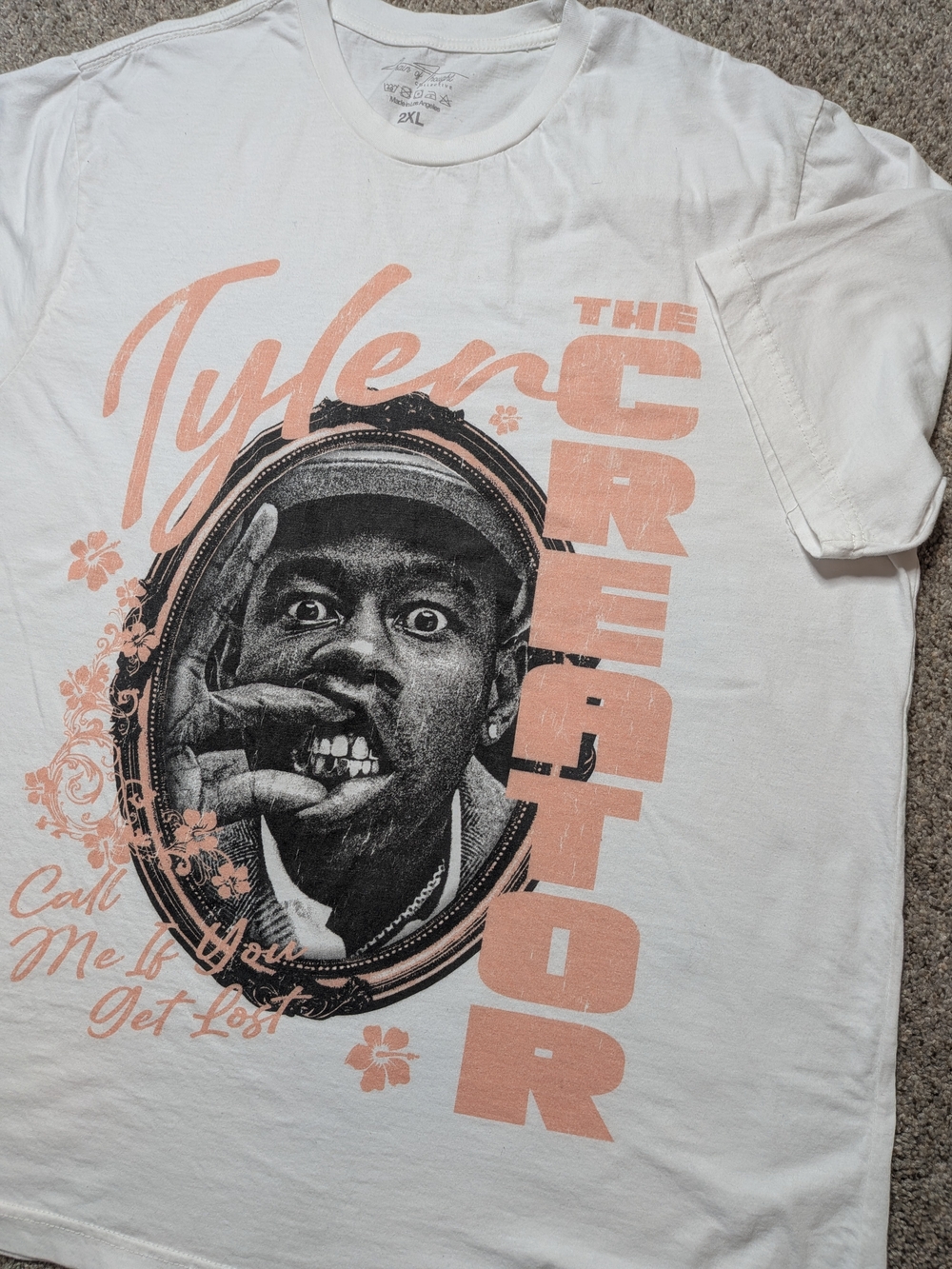 Tyler The Creator Call Me If You Get Lost White T Shirt 2XL Graphic Tee